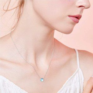Sterling Silver Moonstone Choker Necklace for Women